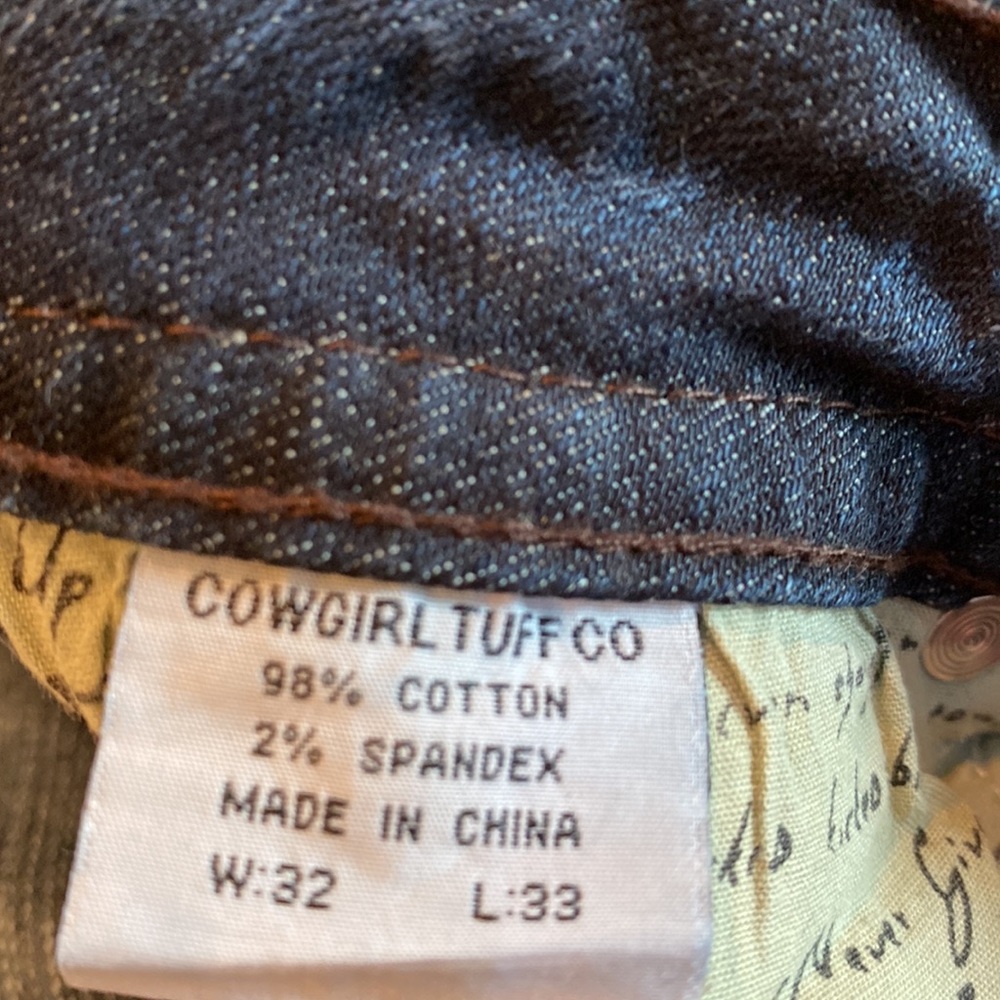 Cowgirl Tuff Jeans 33x32 - Picture 4 of 15
